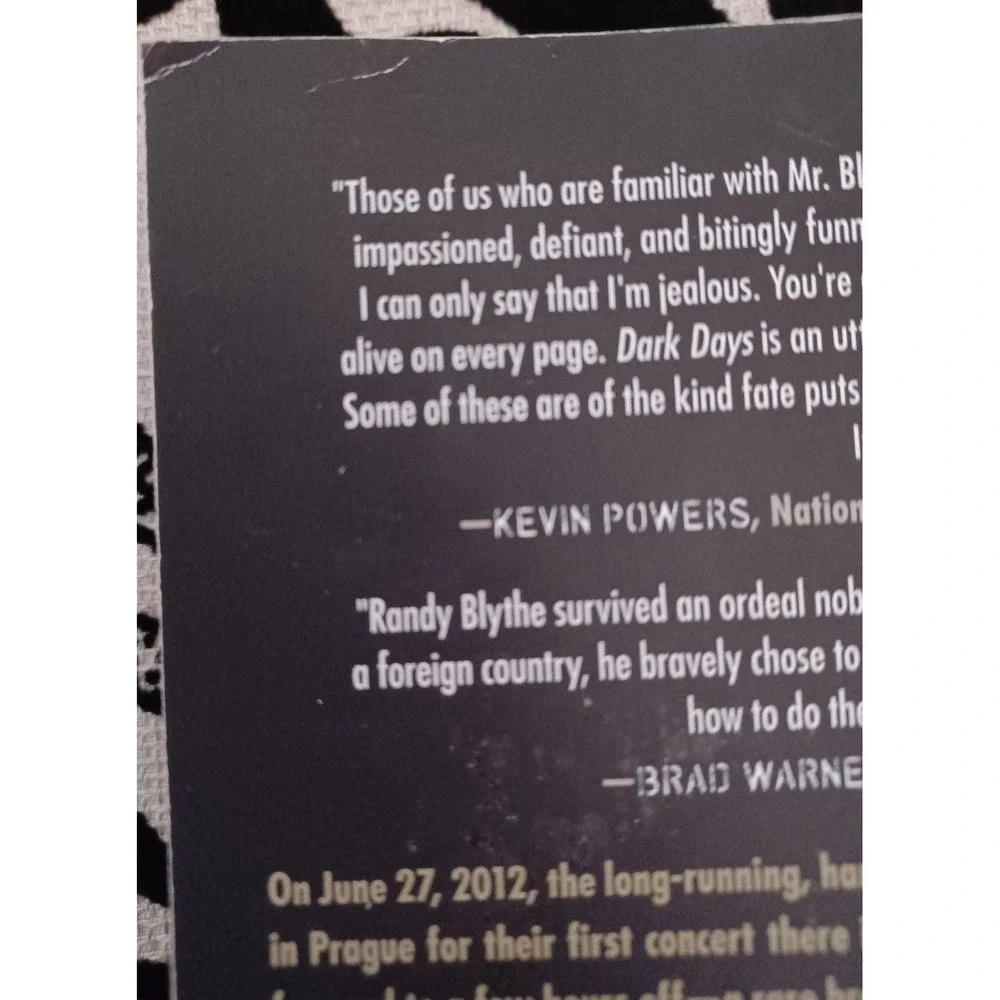 Dark Days By D. Randall Blythe Book Lamb Of God Metal Music Autobiography